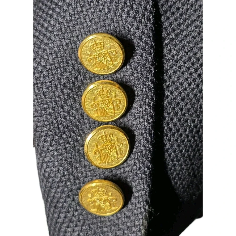 Chaps Ralph Lauren Hopsack Mens 42R Navy Virgin Wool Gold-Button Sport Coat